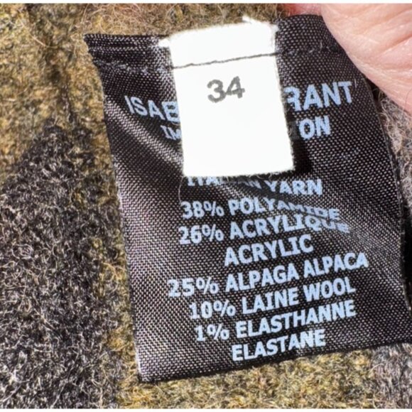 Isabel Marant Etoile Camo Alpaca Blend Open Back Tie Sweater Womens size 34 XS - Picture 5 of 7